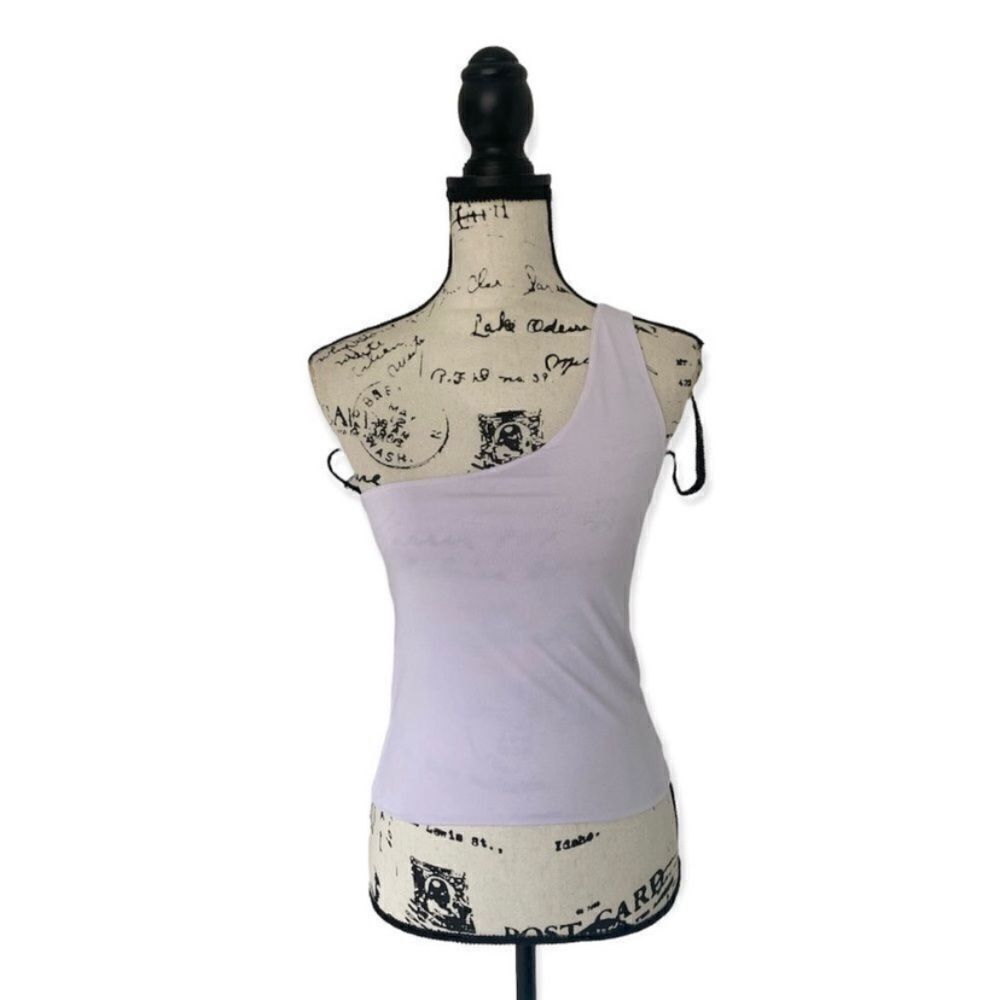 Kurve Lavender One Shoulder Stretchy Crop Top - Size L